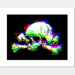 3d skull effect Posters and Art